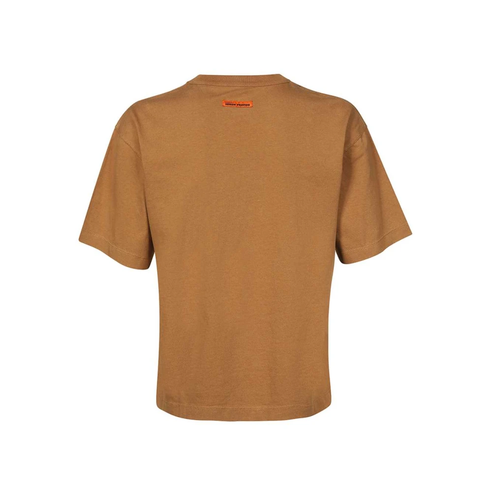 Heron Preston Katoenen T-shirt met Frontprint Brown Dames