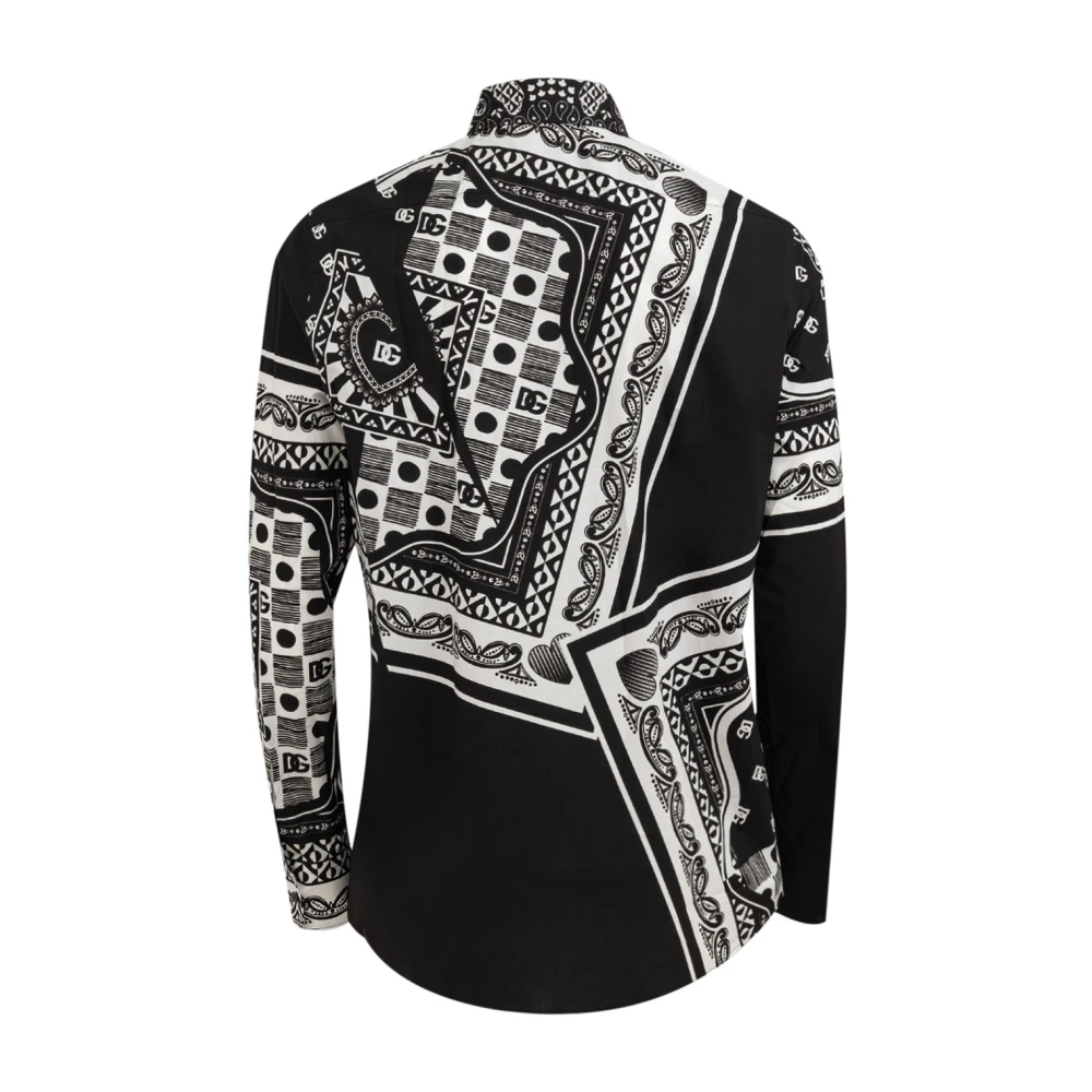 Dolce & Gabbana Logo Print Overhemd Black Heren