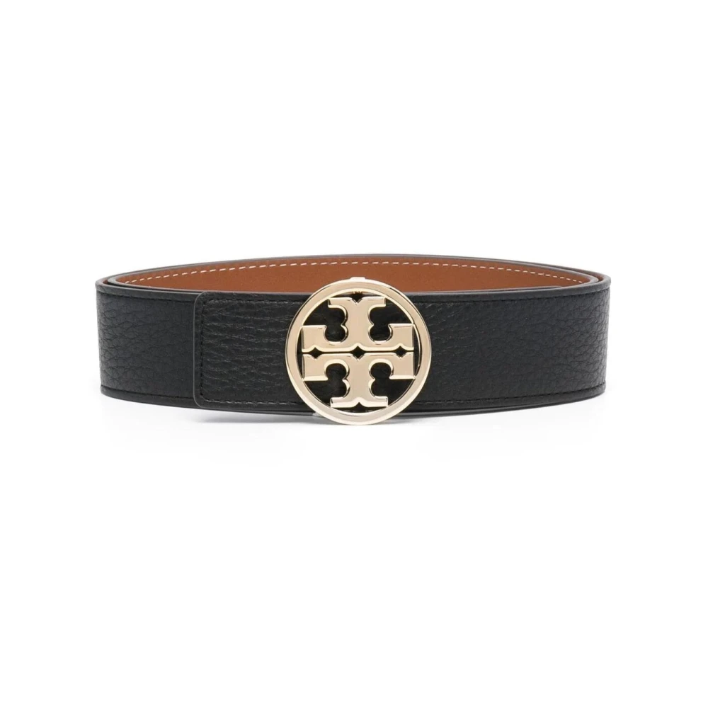 TORY BURCH Omkeerbare Zwarte Leren Casual Riem Black Dames