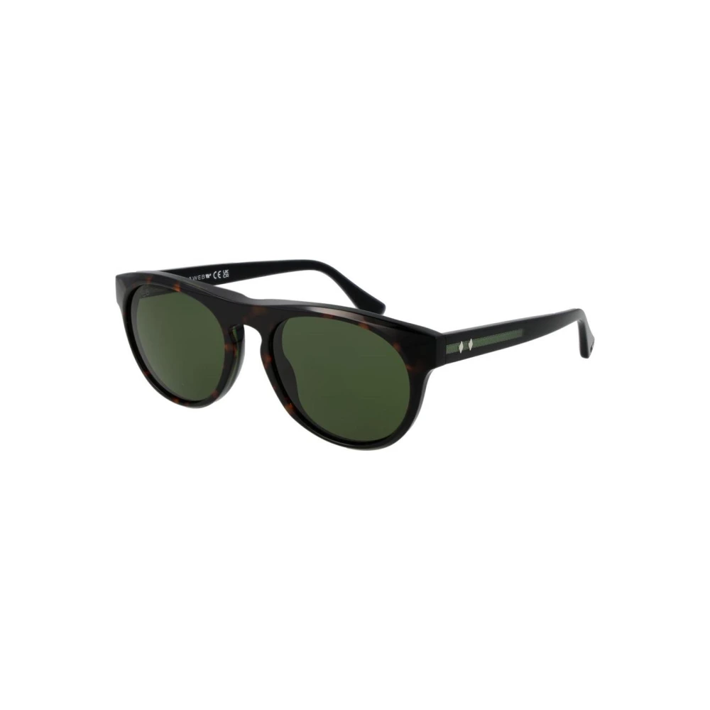 Web Eyewear Men's Brown Acetate Rectangular Sunglasses With Tinted Lenses