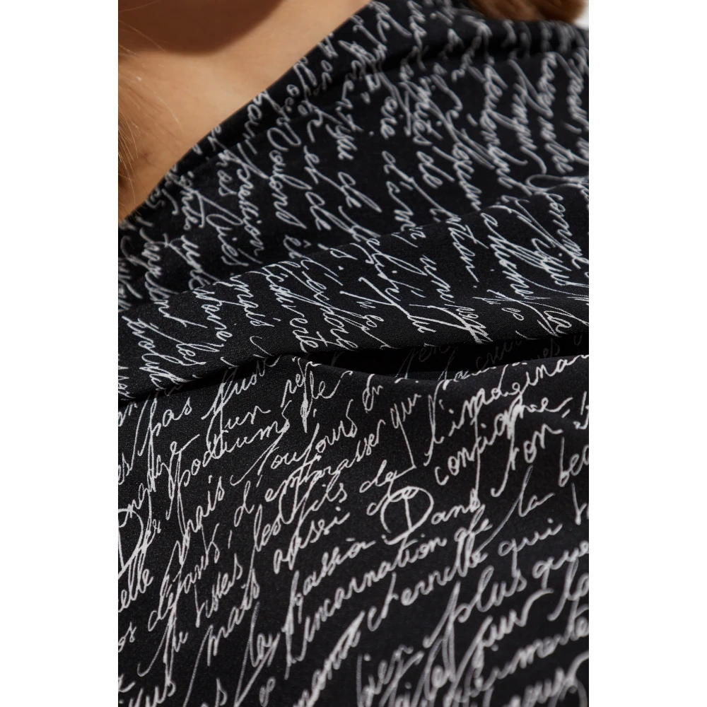 Balmain Zijden top met monogram Black Dames