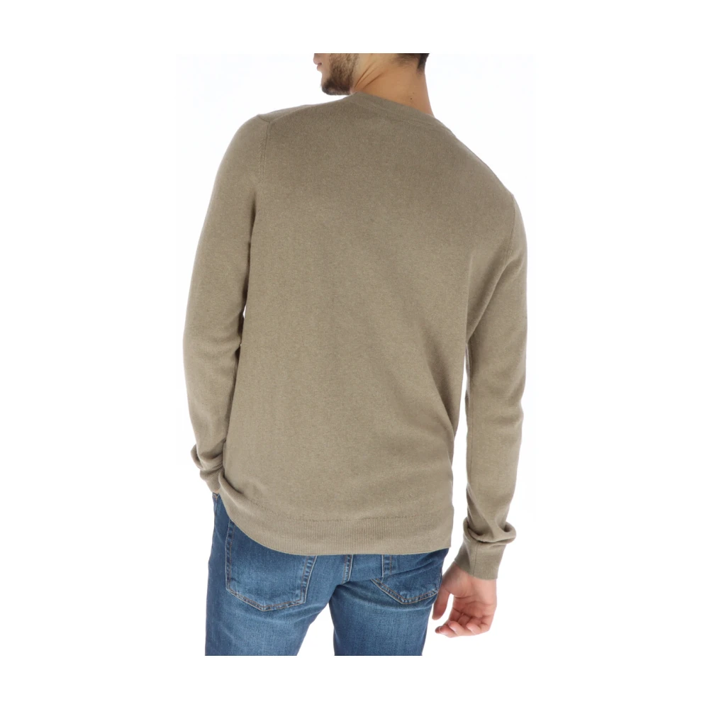 Lyle & Scott Bruine Gebreide Ronde Hals Trui Brown Heren