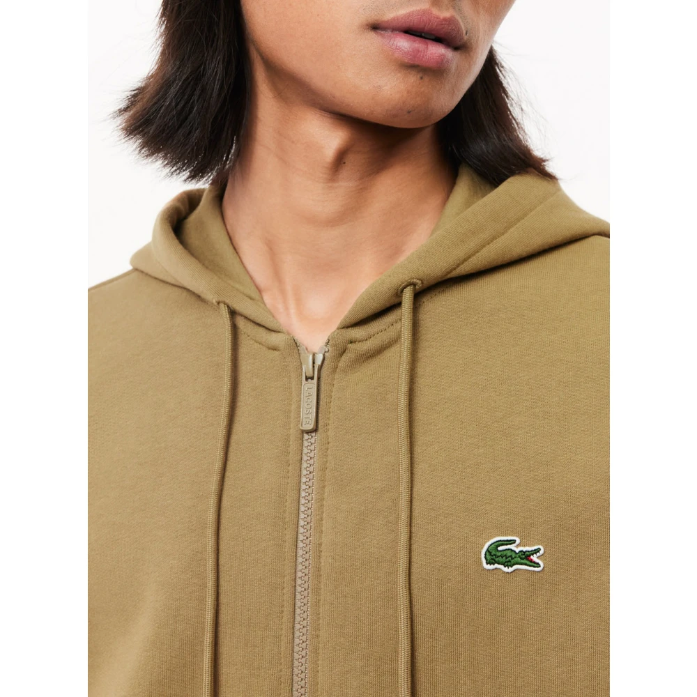 Lacoste Bruine Rits Hoodie Sportieve-Chique Stijl Brown Heren