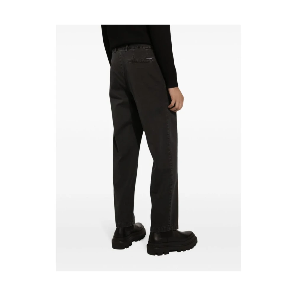 Dolce & Gabbana Zwarte broek met hoge taille en taps toelopende pijpen Black Heren