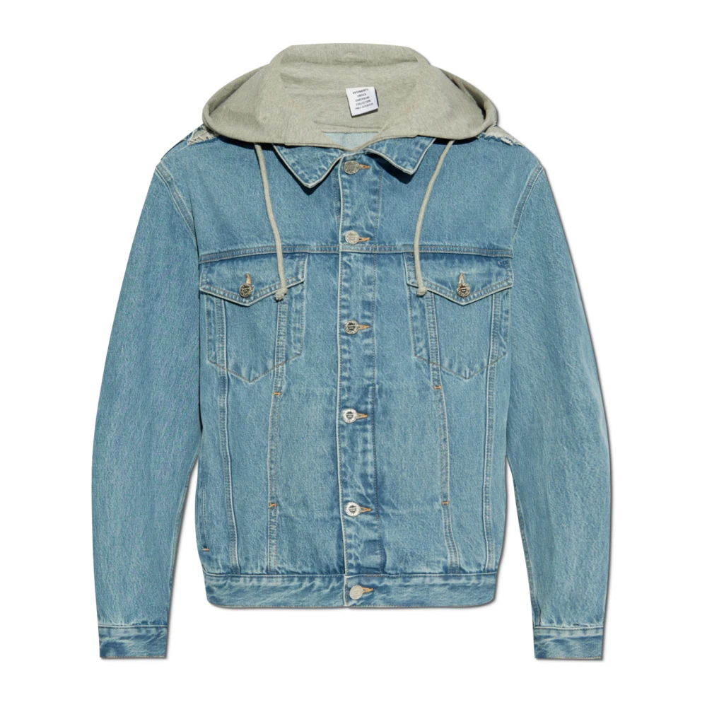 Vetements Denim jack met capuchon Blue Heren