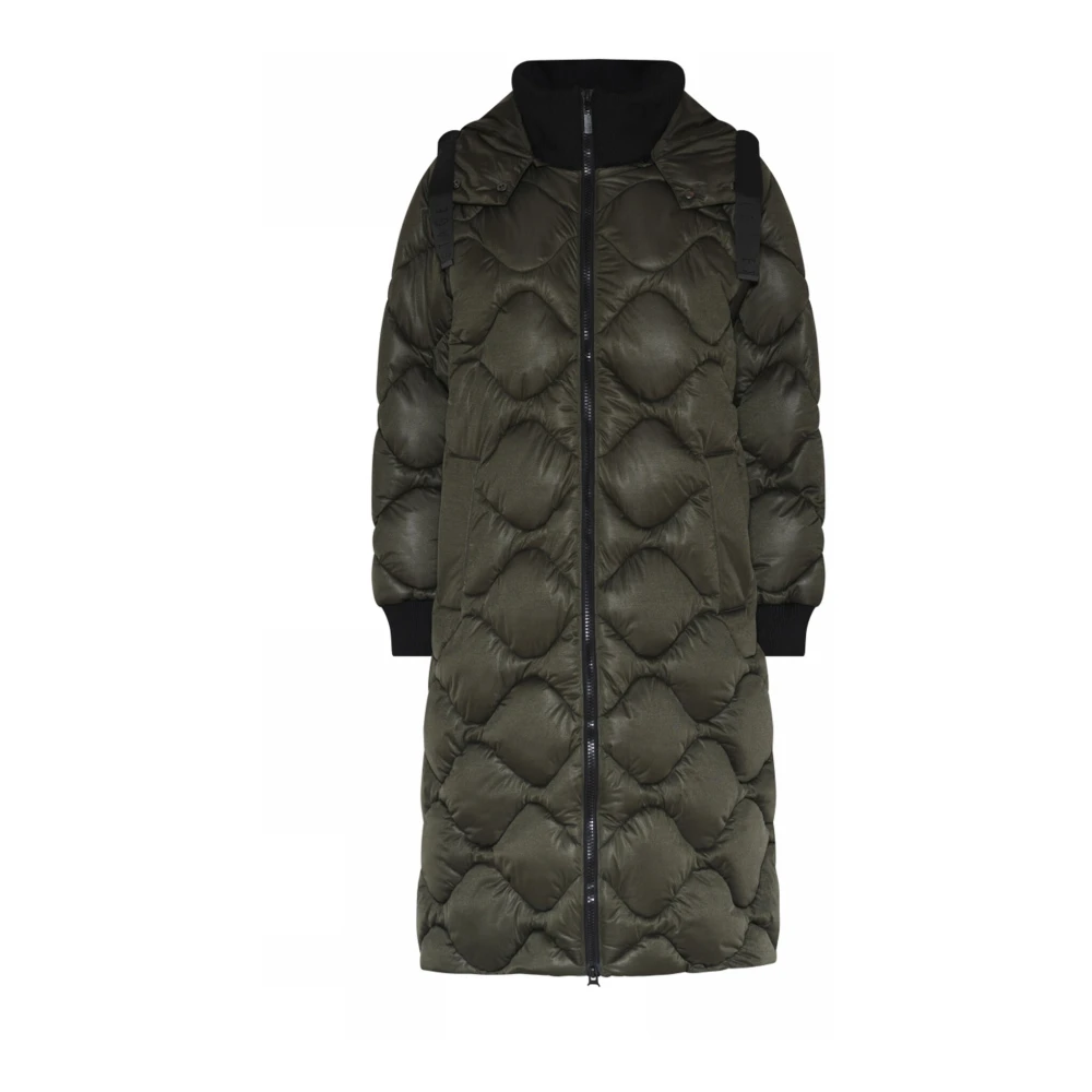 Etage Gewatteerde Parka met Ribboorden Black Dames