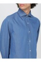 chemise-bleue-ajustee-a-boutons