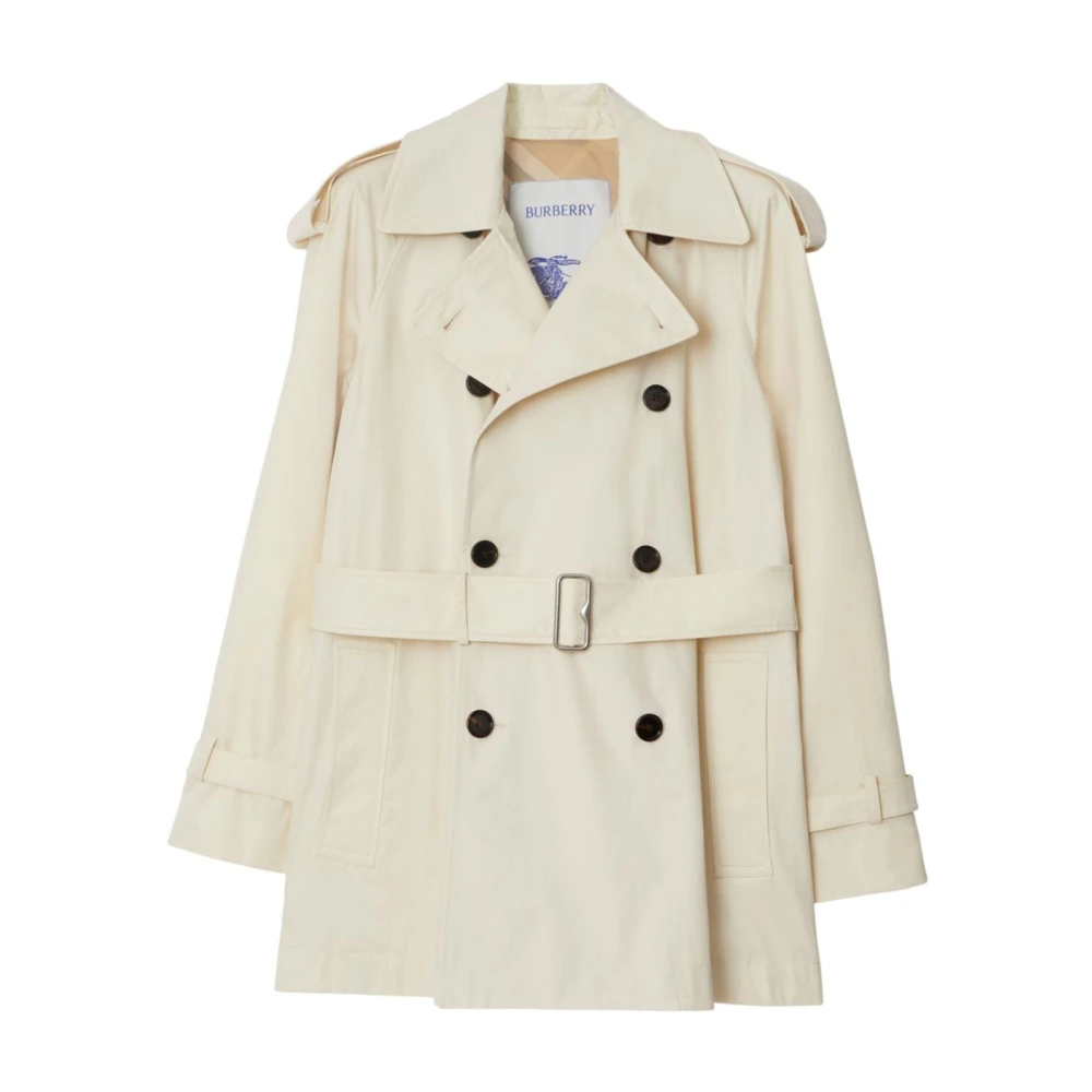 Burberry Damen Weiß E Baumwoll-Doppelreiher-Jacke