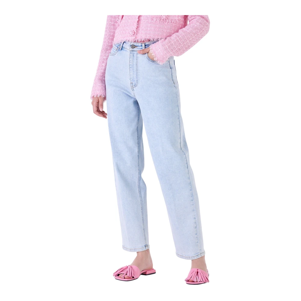 Silvian Heach Rechte jeans met hoge taille Blue Dames