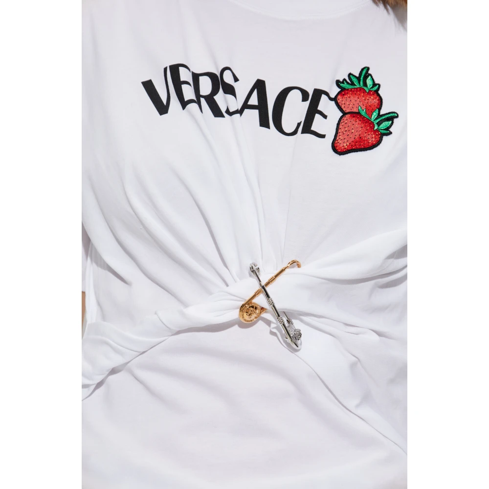 Versace T-shirt met applicaties White Dames