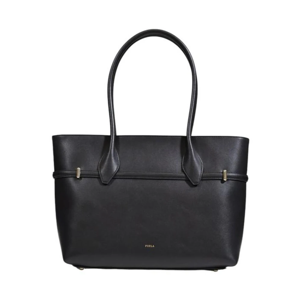 Furla Zwarte leren handtas Damescollectie Black Dames