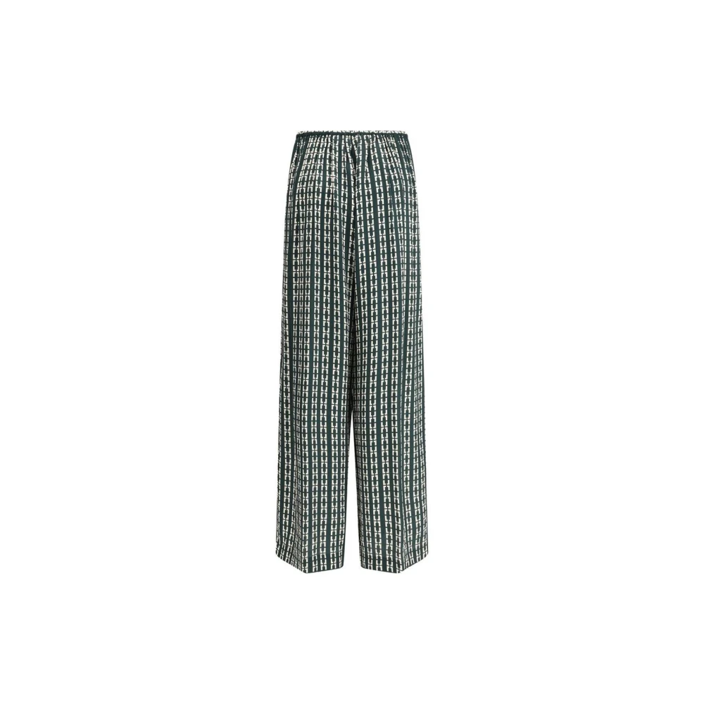 Forte Geometrische Wide Leg Broek Model Green Dames