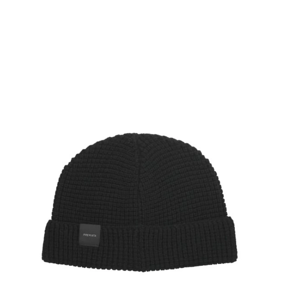 Premiata Zwarte Revers Hoed met Logo Black Heren