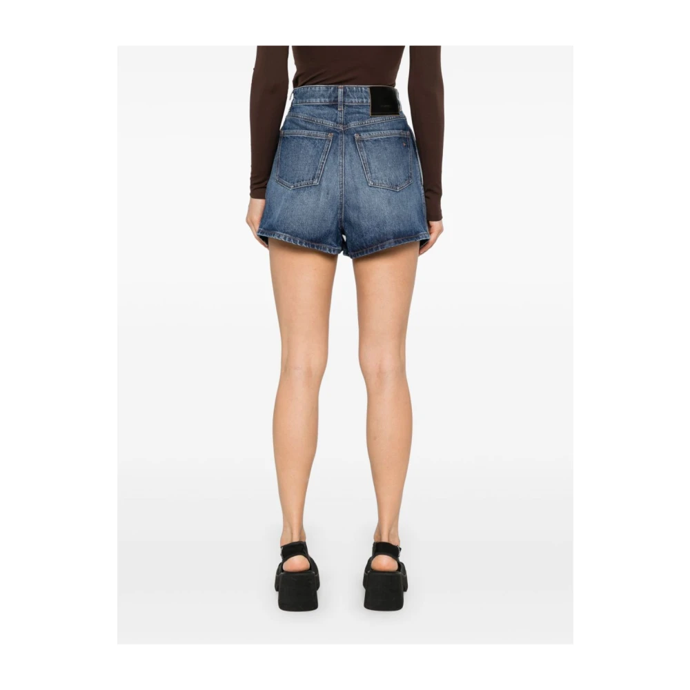 SPORTMAX Blauwe Shorts met Verborgen Rits Blue Dames