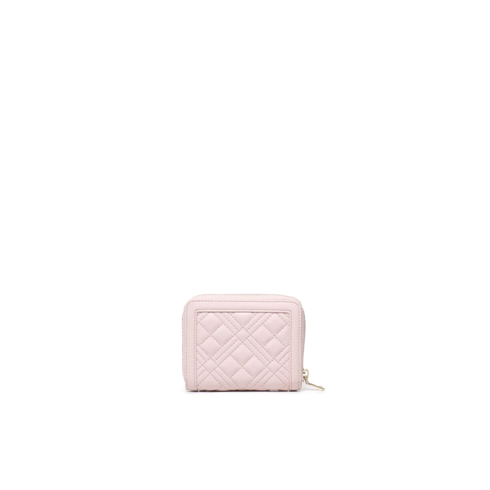 Love Moschino Roze gewatteerde portemonnee met logo Pink Dames
