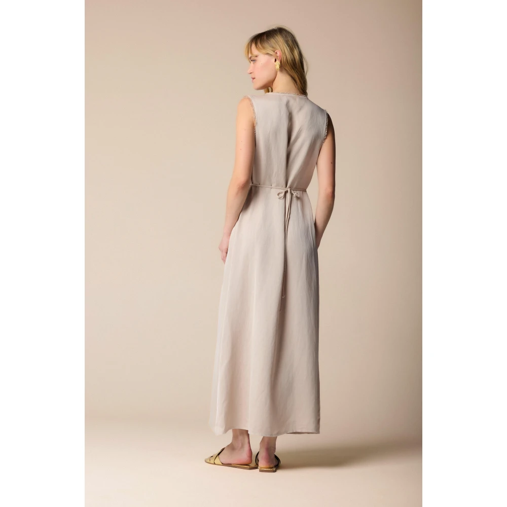 Kocca Elegante Maxi Jurken voor Vrouwen Beige Dames