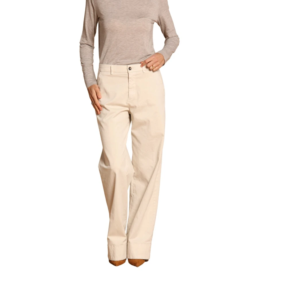 Mason's Satin Relaxte Pasvorm Chino Broek Beige Dames
