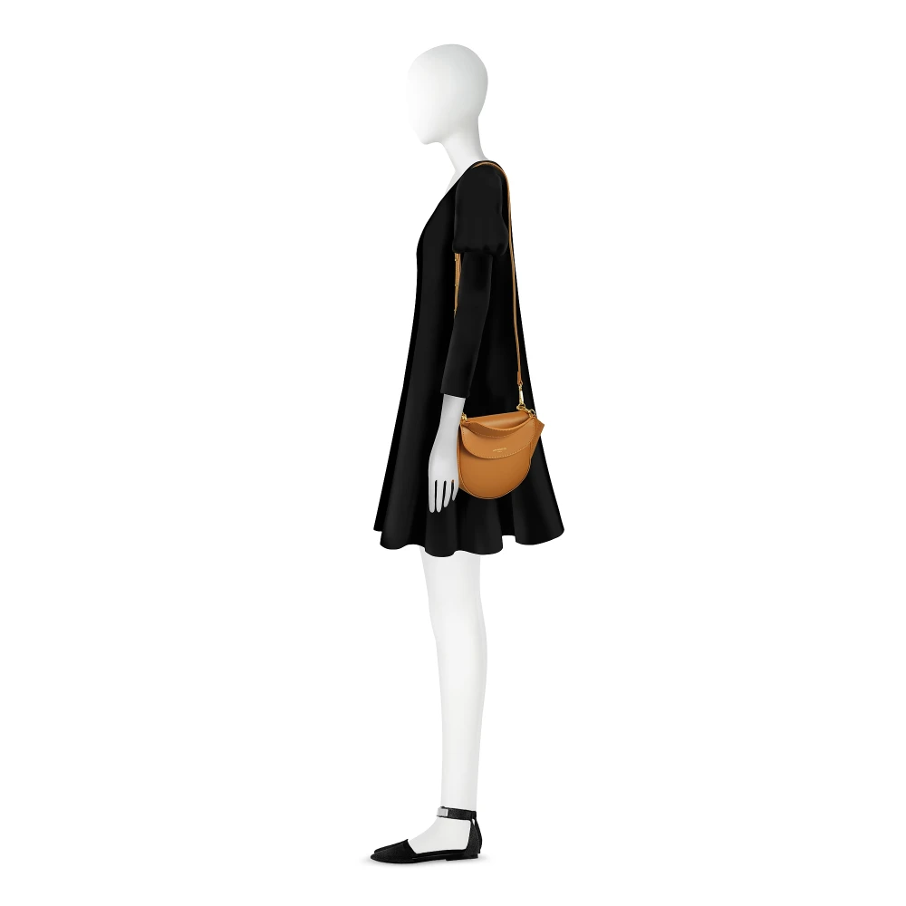 Le Parmentier Astorya Leather Mini Bag met Schouderband Beige Dames