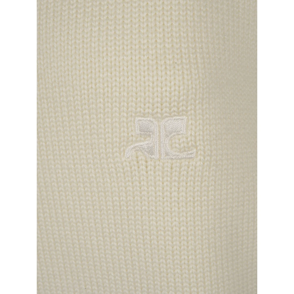 Courrèges Beige Wolle Rits Trui Beige Dames