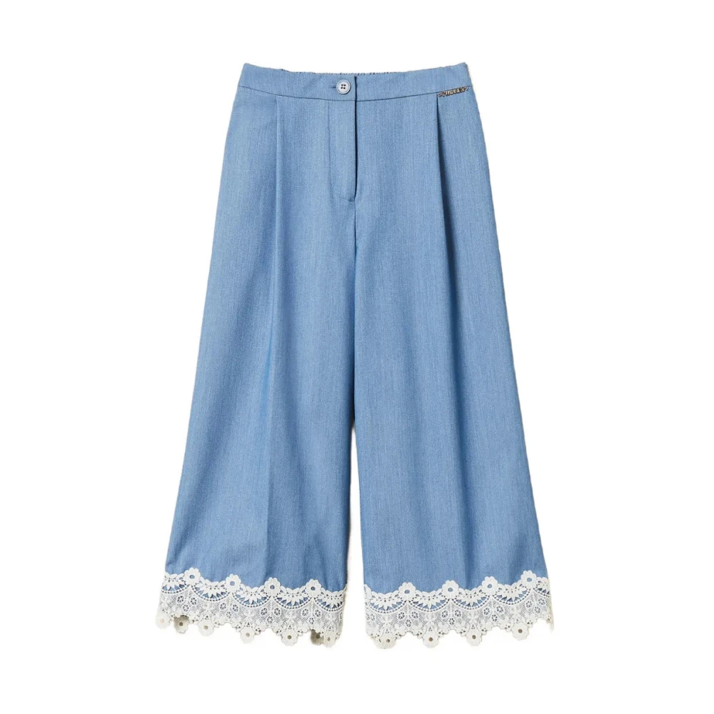 Twinset Girls Blue Trousers, 16 Y, Pantalone Cropped