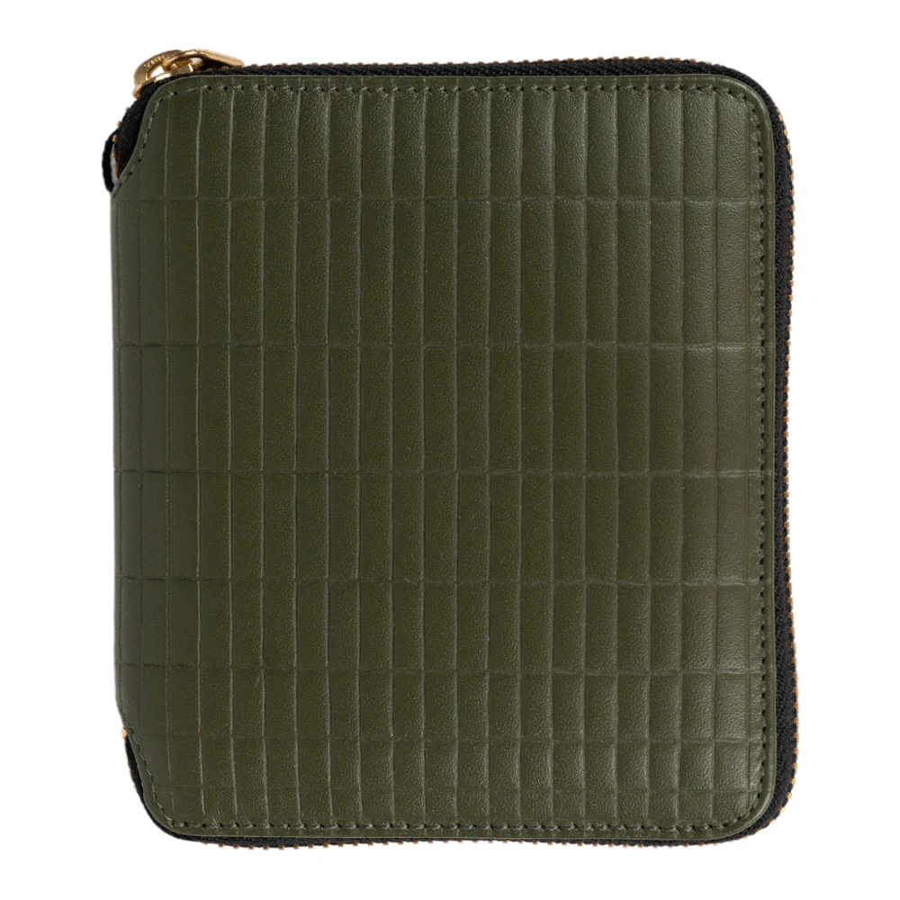 Comme des Garçons Khaki Brick Ritsportemonnee met Kaartsleuven Green Unisex