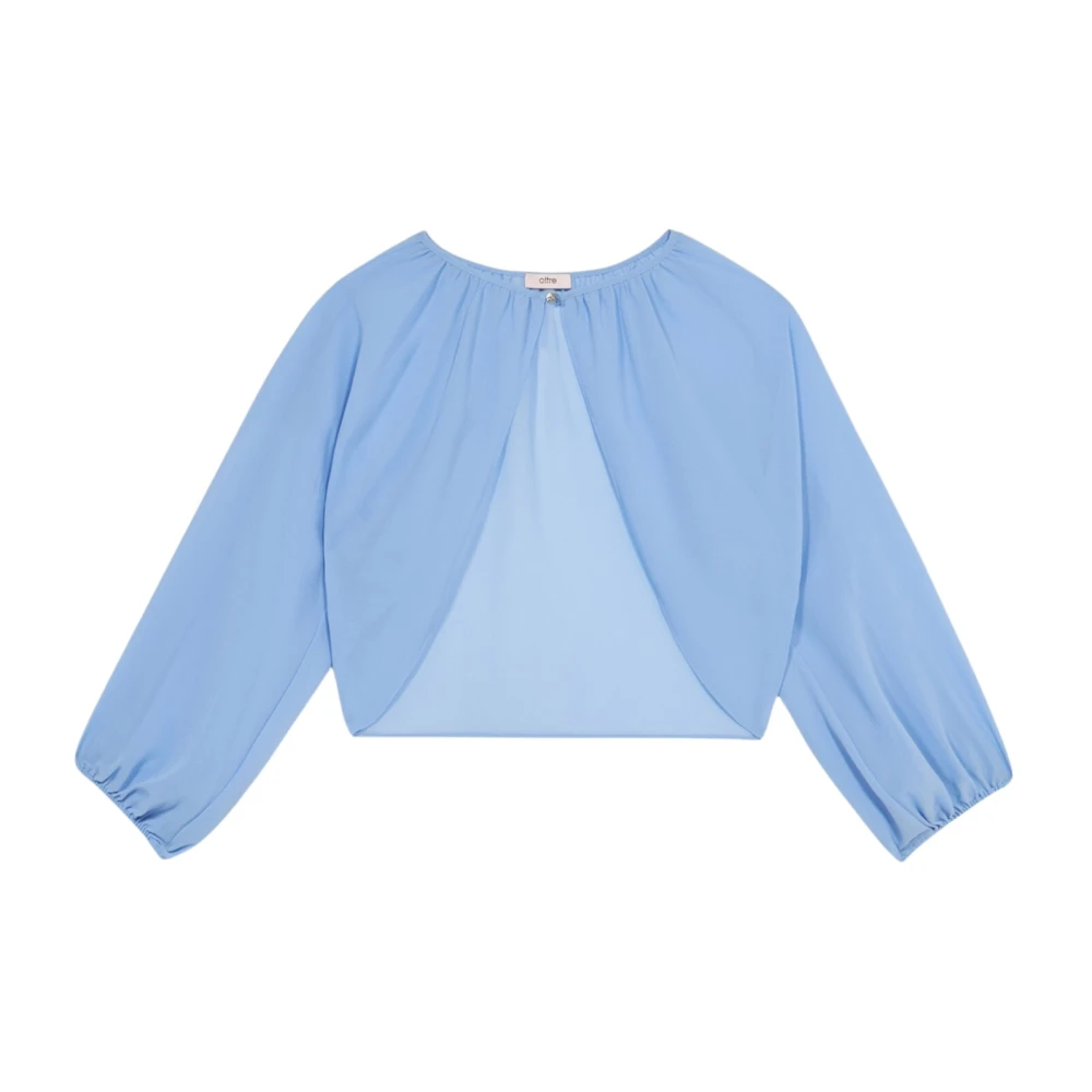 Oltre Georgette Bolero met Juweelknoopsluiting Blue Dames