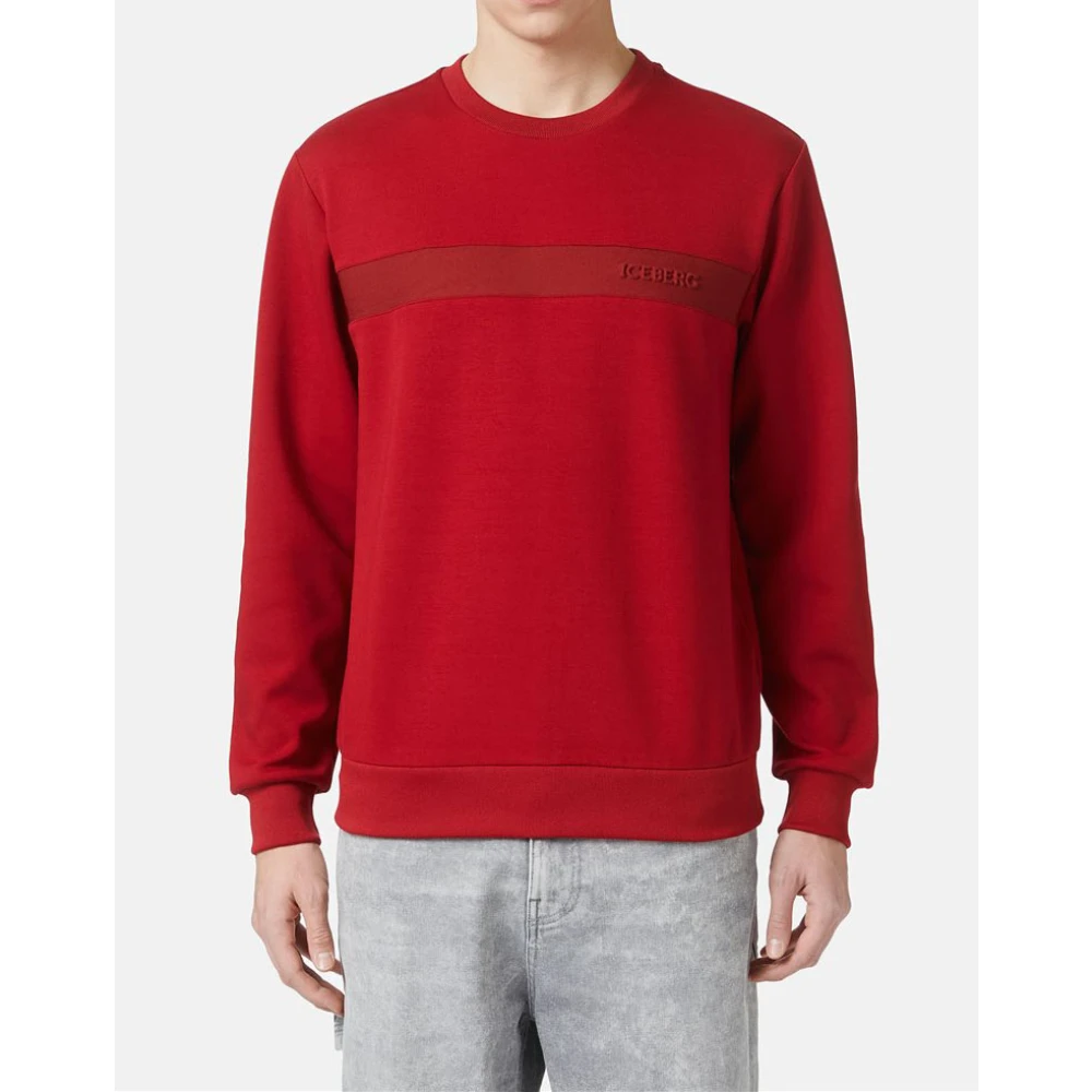 Iceberg Sweatshirt met ronde hals en logo Red Heren
