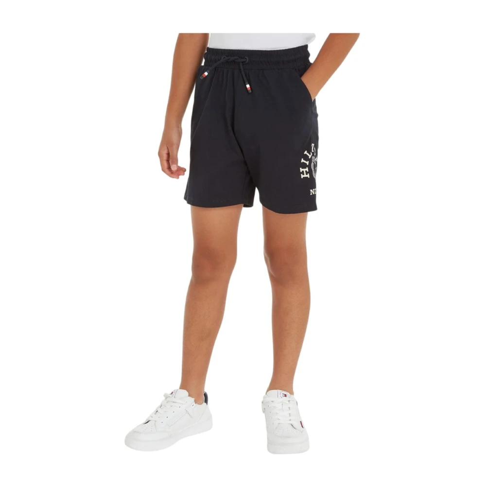 Tommy Hilfiger Boys Blue Shorts, 8 Y, Navy Monogram Bermuda Shorts