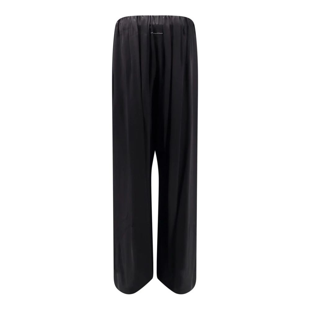 MM6 Maison Margiela Wijde Pijp Viscose Blend Broek Black Dames