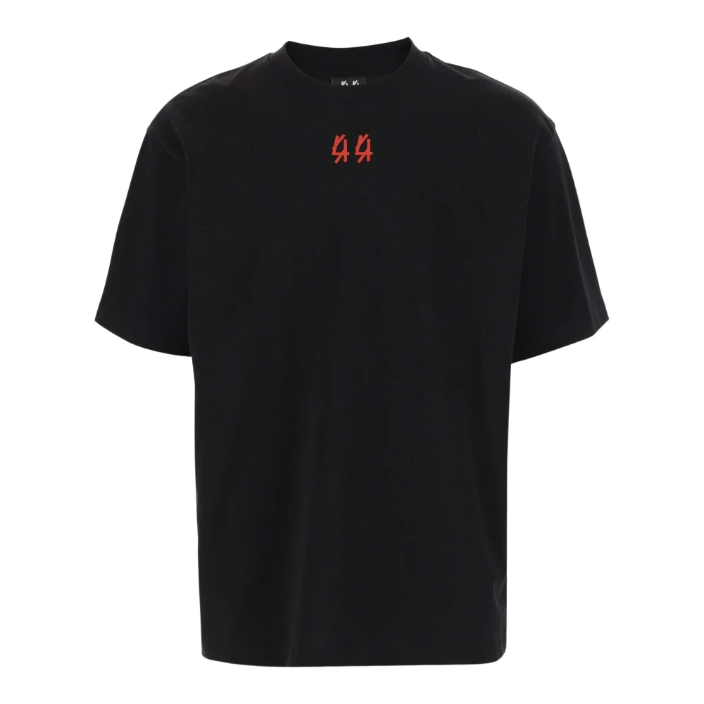 44 Label Group Katoenen T-shirt met Logo Print Black Heren