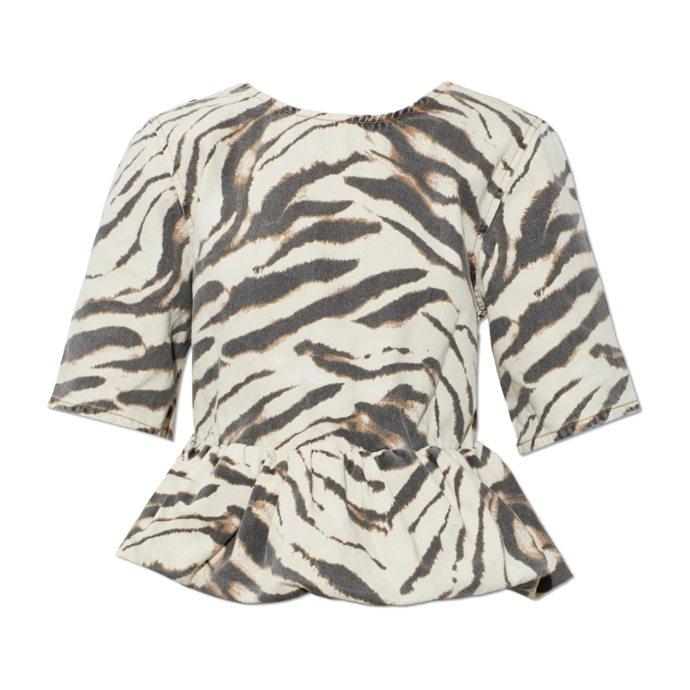 Ganni , Damen, Blusen & Hemden, Braun, Xs 