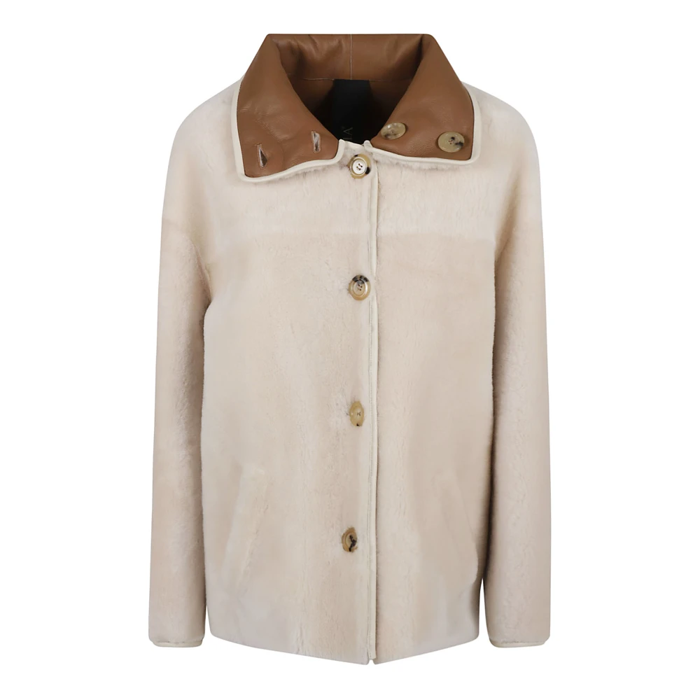 Blancha Shearling Jas voor Stijlvolle Outfits Beige Dames