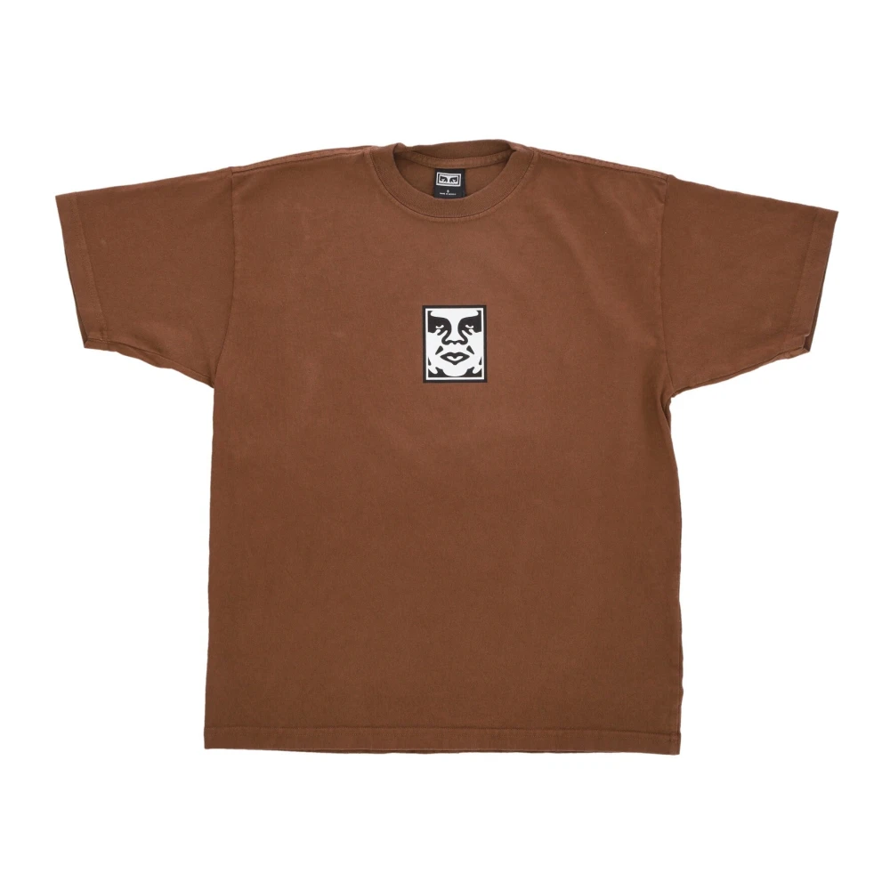 Obey Icon Heavyweight Tee Brown Heren