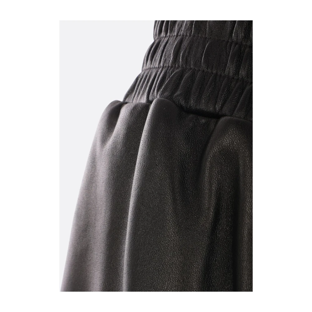 Arma Zwarte leren cropped broek Black Dames