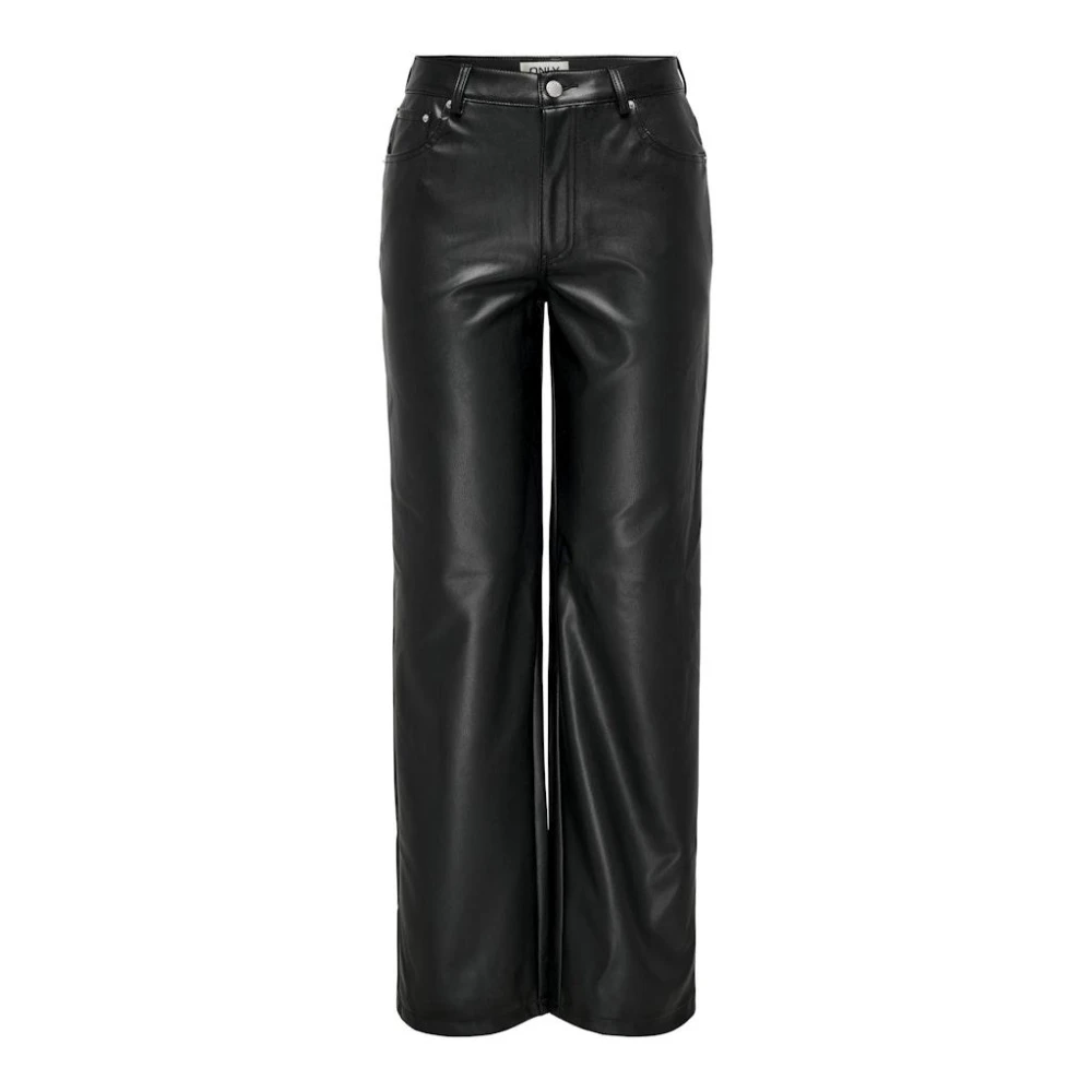 Only Imitatieleren Broek Zwart Black Dames