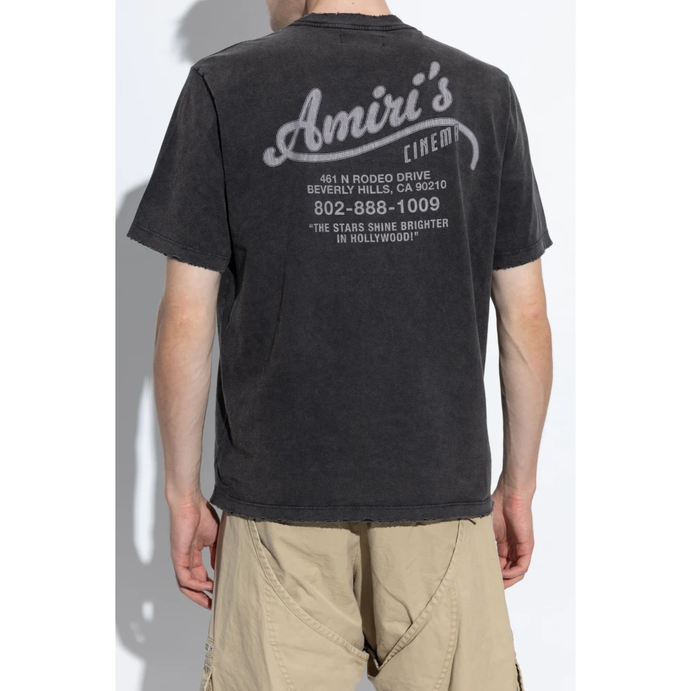 Amiri Bedrukt T-shirt Gray Heren