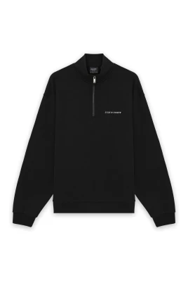Script Heavyweight Loopback Quarter Zip Sweatshirt