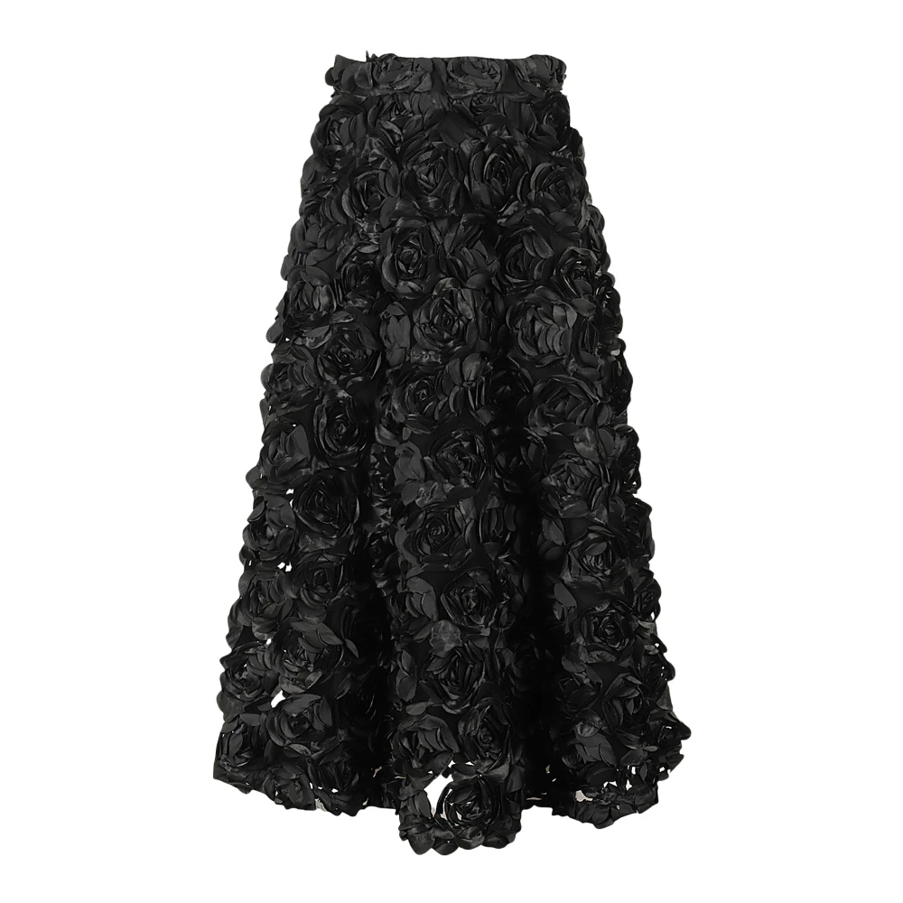 Rotate Birger Christensen Zon Maxi Rok Black Dames