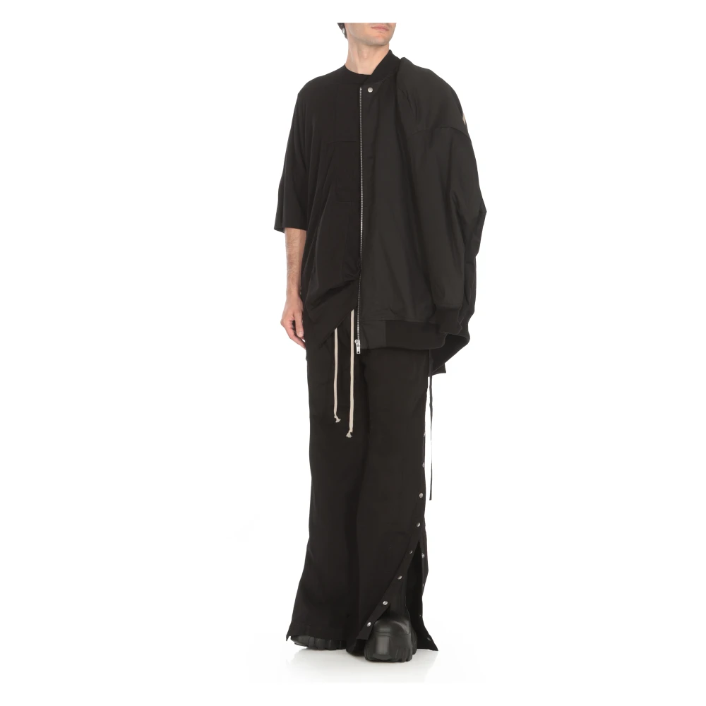 Rick Owens Zwart katoenen T-shirt met ronde hals en korte mouwen Black Heren