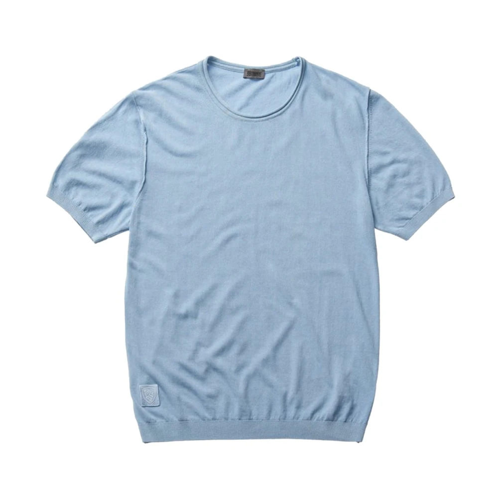Blauer Stijlvolle Crew Neck T-Shirts Blue Heren