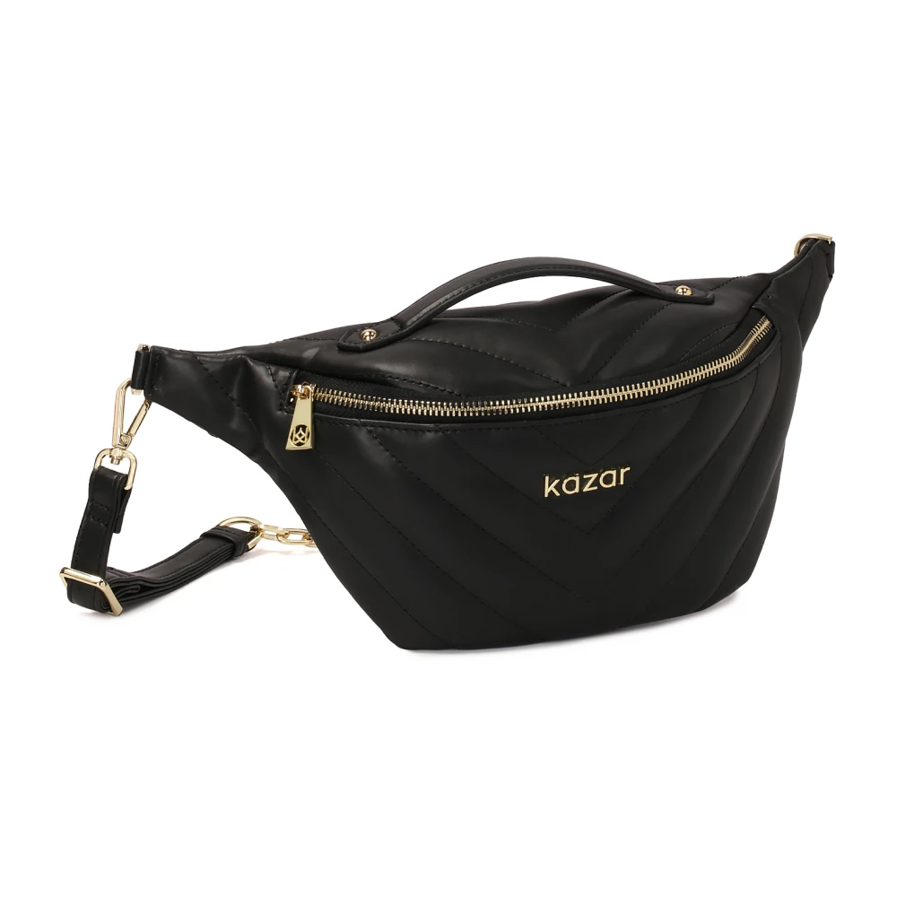 Kazar Zwart leren nier met keperstiksels Black Dames