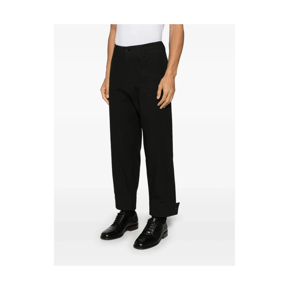 Yohji Yamamoto Zwarte broek met knopen en zakken Black Heren