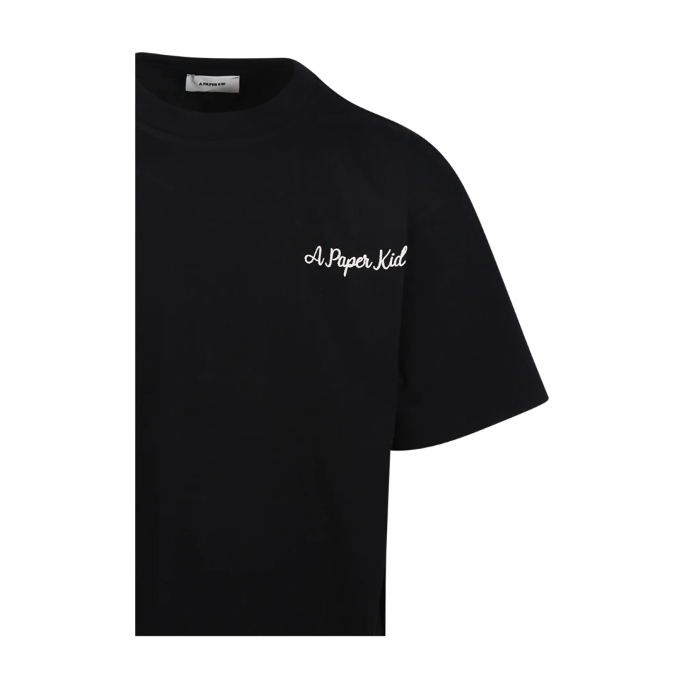 A Paper Kid Nero Zwart T-Shirt Black Heren