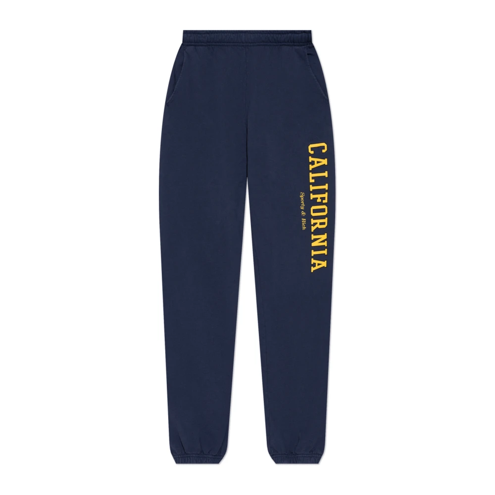 Sporty & Rich Sweatpants met logo Blue Heren