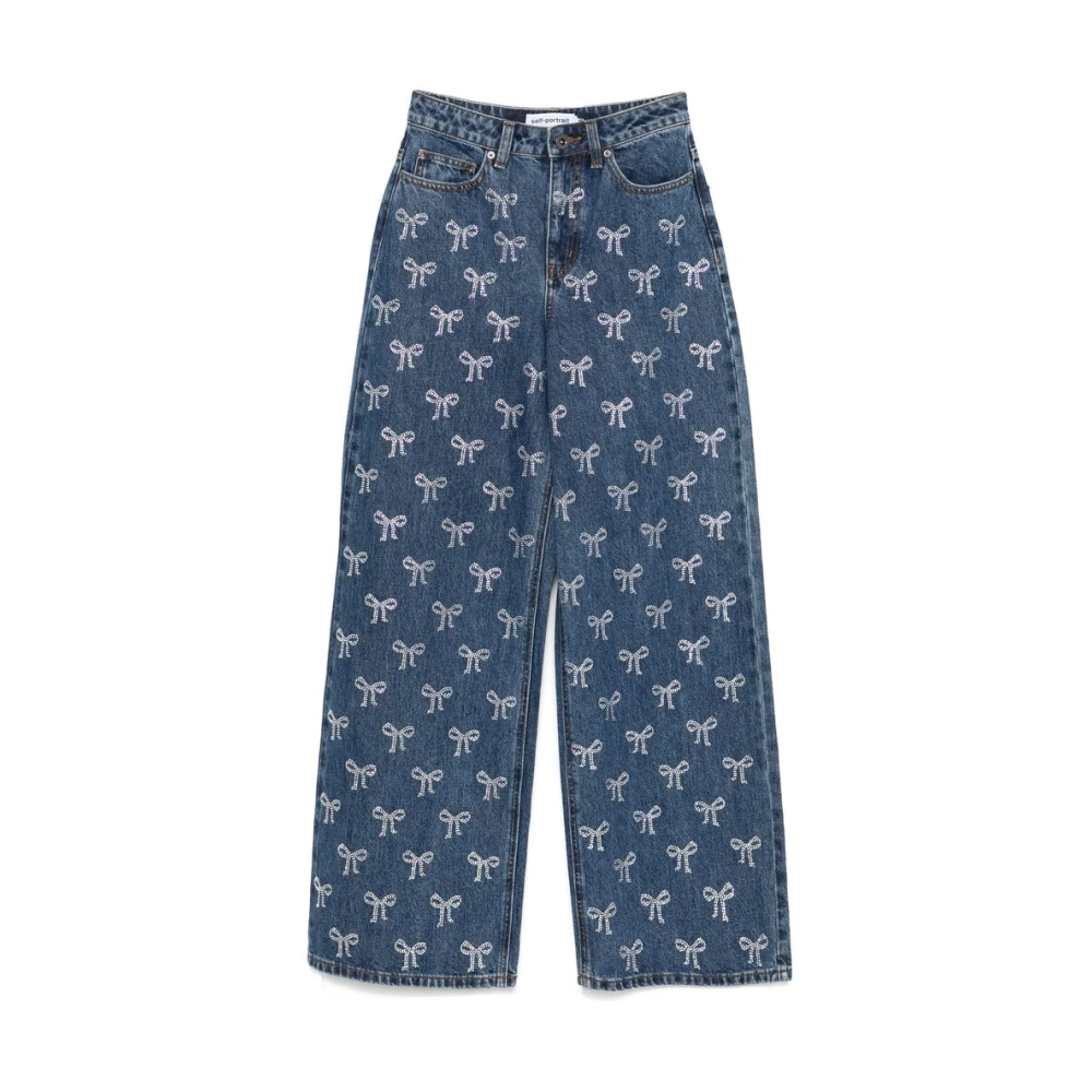 Self Portrait Indigo Blauwe Klassieke Vijf-Pocket Jeans Blue Dames