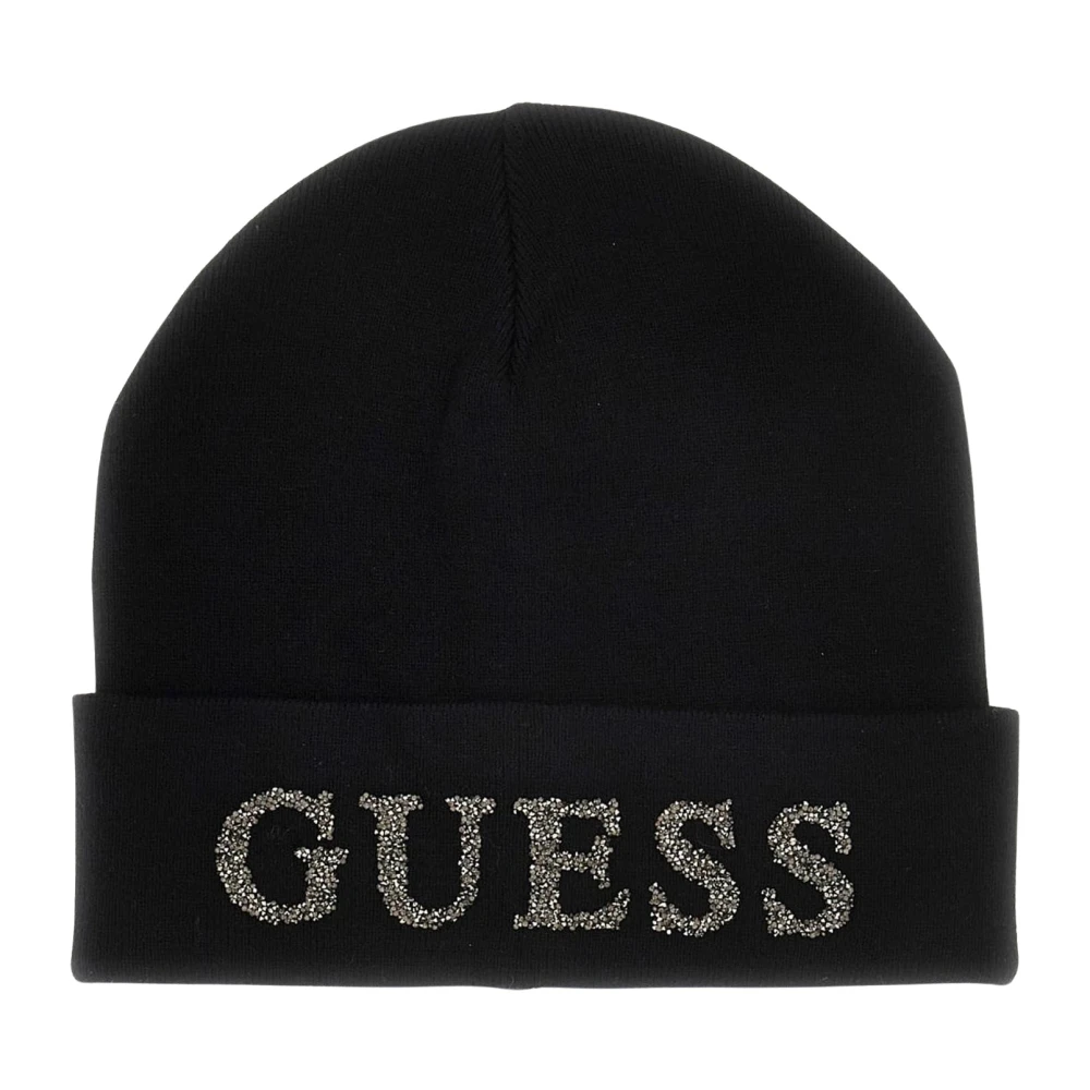 Guess Donna Nero Donne, Berretto, Berretto Con Logo In Strass (M) - Immagine 3