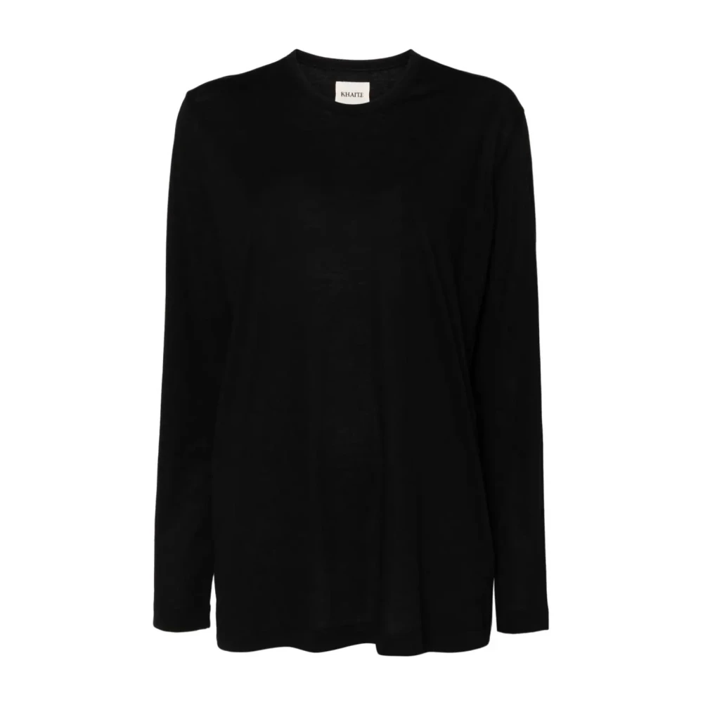 Khaite Zwarte Morton Top Black Dames