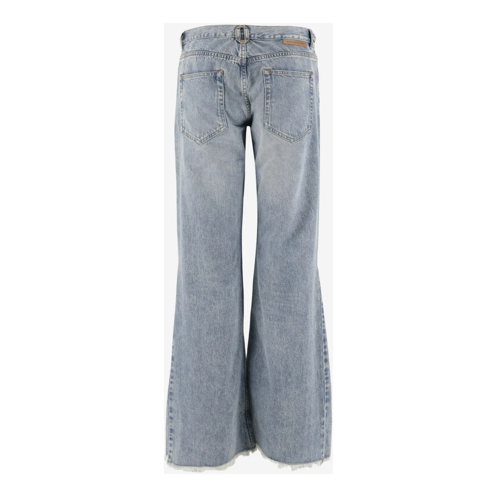 Stella Mccartney Wijde Pijp Denim Jeans met Geborduurd Logo Blue Dames