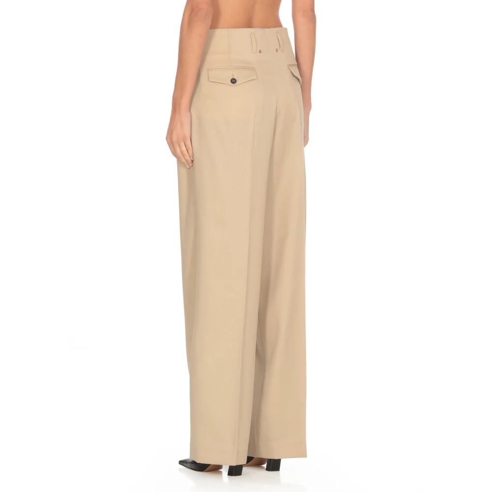 Golden Goose Beige Wollen Broek met Sterdetail Beige Dames