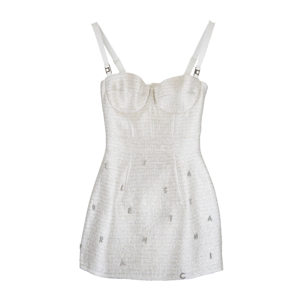 Elisabetta Franchi Korte Jurk met Zilveren Details Gray Dames